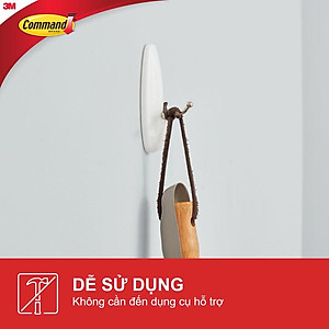 Móc dán tường đầu kim loại Command 3M vỉ 2 cái cỡ vừa chịu lực 1.3kg - Độ bền cao, bám cực chắc, tháo cực dễ 17068