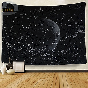 Thảm trang trí tranh vải treo tường họa tiết dải ngân hà bầu trời sao decor phòng nhà cửa, dán tường, cạnh giường