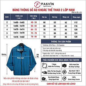 Áo gió nam thể thao Fasvin 02 lớp chất liệu cao cấp mềm mại co giãn ABC22541.HN