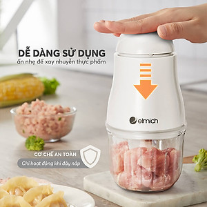 Máy xay thịt, xay thực phẩm cho bé Elmich CHE-8665, 6 lưỡi inox 304 xay nhanh, nhuyễn mịn, đảo trộn đồng đều các loại thực phẩm, an toàn tuyệt đối với trẻ nhỏ - Hàng chính hãng