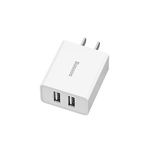 Củ sạc Baseus hỗ trợ sạc nhanh 2.1A sạc được 2 thiết bị cùng lúc tiết kiệm được 20-40% thời gian sạc - Hàng chính hãng