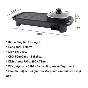 Bếp Lẩu Nướng 2 Trong 1 KhoNCC Hàng Chính Hãng - BBQ Tại Gia - Gia Đình Sum Vầy - KDHS-4904-BepLauNuong
