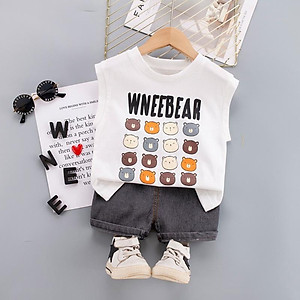 Bộ đồ bé trai sát nách phong cách Hàn Quốc - Bộ quần áo bé trai từ 9-20kg (SS-3139B)