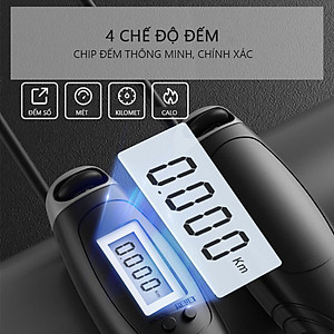 Dây nhảy thể thao lõi thép cao cấp Rhino J101 tự động đếm số, tích hợp đo calo, quãng đường - Dùng cho Muay | Boxing | Kickboxing - Hàng chính hãng
