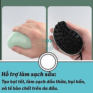 Lược Massage Da Đầu Đa Năng- Bàn Chải Gội Đầu Silicon Thông Minh- Lược Gội Đầu & Mát-xa Cầm Tay- Lược Mát-Xa Da Đầu Mini- Bàn Chải Chăm Sóc Tóc Chống Rụng- Lược Silicon Tạo Bọt & Làm Sạch Da Đầu