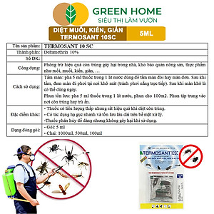 Thuốc Diệt Muỗi GreenHome, TERMOSANT 10SC, Gói 5ml, Chính Hãng, Hiệu Quả Nhanh, An Toàn Khi Sử Dụng