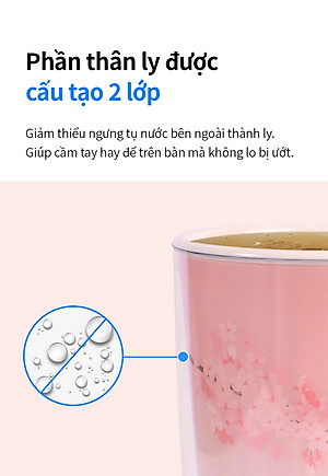 Ly nhựa LocknLock 2 lớp 750ml HAP522 720ml Anh Đào - Hàng chính hãng kèm ống hút, cách nhiệt tốt, miệng rộng - JoyMall