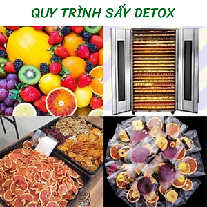 Hộp 30 gói trà detox hoa quả sấy khô 3 vị robimart giảm cân, giữ dáng, đẹp da - tặng kèm bình 1000ml, đường