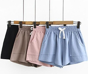 (FLASH SALE) Quần short, quần đùi nữ vải đũi siêu mát , nhẹ nhàng, thấm hút mồ hôi cực tốt!!!