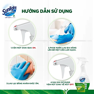 Combo 2 Chai Nước Lau Đa Năng Sunlight Chanh & Sả Phiên Bản Nâng Cấp Từ Cif Sạch Bóng Kin Kít, Không Nhờn Rít Chai 500ML