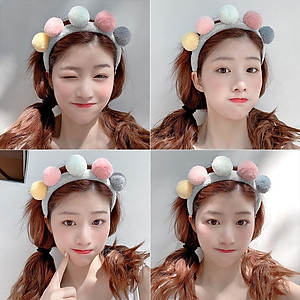 Cài tóc 5 cục bông dễ thương phong cách Hàn quốc ( giao màu ngẫu nhiên )