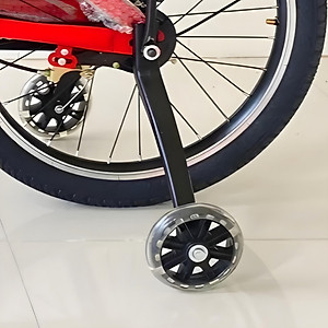 Bánh phụ xe đạp trẻ em có đèn LED sáng (gồm cả bộ 2 bánh + chân sắt + không có chuông)