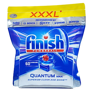 Túi 60 viên rửa chén Finish Quantum Max Dishwasher Tablets PTT025459