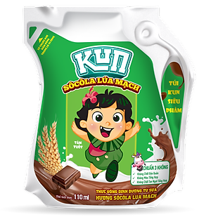 Thùng 24 Túi Sữa Socola Lúa Mạch KUN 110ml/túi