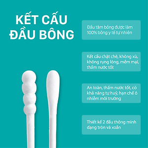 Combo 05 Tăm Bông NIVA Dành Cho Người Lớn Túi Zipper 100 Que Nhựa Az2