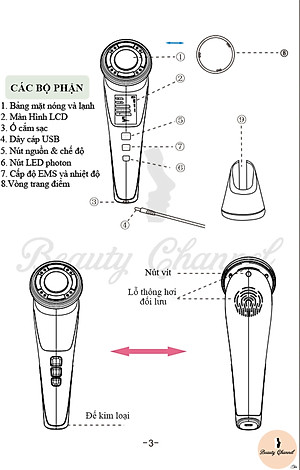 Máy Massage Mặt Làm Đẹp Da 5 in 1 Photon Nóng Và Lạnh EMS, Giúp Nâng Cơ Mặt, Rửa Sạch Sâu, Tăng Cường Hấp Thụ Và Khóa Giữ Tinh Chất Dưỡng Da