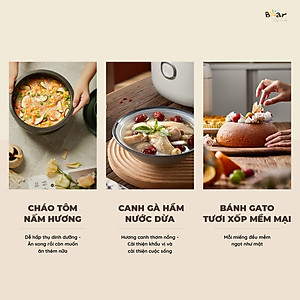 Nồi Cơm Điện Tử Bear 3L Lòng Nồi 5 Lớp Đa Năng Nấu Cơm Nấu Cháo Hầm Hấp Hâm Nóng Hẹn Giờ Lên Đến 12 Tiếng SB-NC30A - HÀNG CHÍNH HÃNG