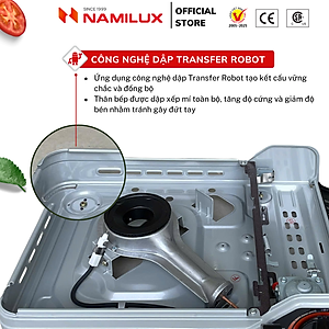 Bếp Gas Du Lịch (Bếp Gas Mini) NaMilux Mother│Van An Toàn Inline Cut│Công Suất 2.6 Kw (2.200 kcal/giờ) - Hàng Chính Hãng