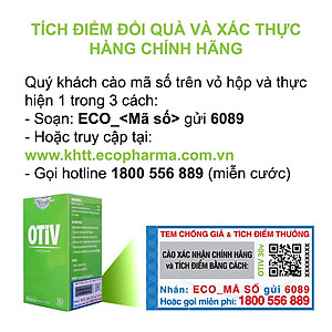 [Hộp 30v] Viên Uống Bổ Não OTIV Ecogreen Giảm Đau Đầu, Mất Ngủ, Tăng Trí Nhớ & Hoạt Huyết Não