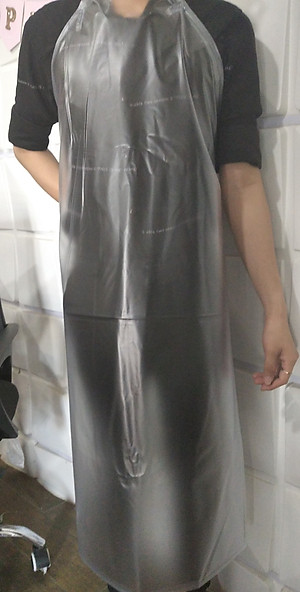 Combo 10 cái tạp dề nhựa chống nước - Tạp dề nhà bếp màu trắng trong