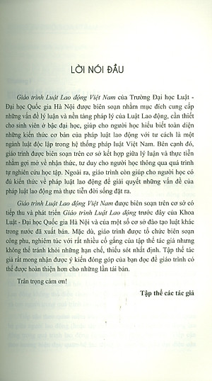 Giáo Trình Luật Lao Động Việt Nam - PGS.TS. Lê Thị Hoài Thu - (bìa mềm)