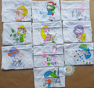 (8-16kg) ÁO SÁT NÁCH VIỀN BÈO CHO BÉ GÁI IN HÌNH DỄ THƯƠNG J.O.U