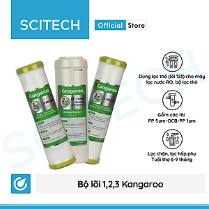 Bộ lõi số 1,2,3 10 inch by Scitech (Lõi PP5-OCB-PP1 dùng thay thế máy lọc nước Karofi, Kangaroo, Mutosi) - Hàng chính hãng