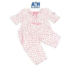 Bộ quần dài áo tay lỡ họa tiết Bi hồng cam giao nhau cotton - AICDBGD99BNT - AIN Closet