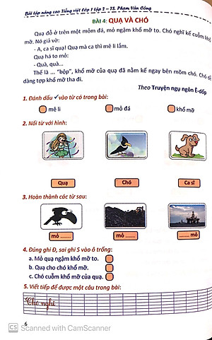 Sách Bài Tập Nâng Cao Tiếng Việt 1 (Biên Soạn Theo Chương Trình Mới) Tập 2