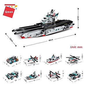 Đồ chơi xếp hình, lắp ráp Qman 42205 - Tàu chạy bằng năng lượng hạt nhân (572 mảnh ghép)