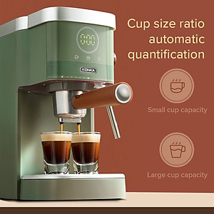 Máy pha cà phê espresso Konka KCF-CS3 20bar tích hợp đánh bọt sữa, pha cà phê viên nén 2 trong 1 tiện lợi, tặng kèm temper - Hàng nhập khẩu