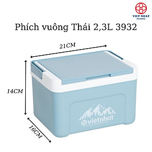 Phích vuông thái 2.3L 3932, Phích mini giữ nhiệt tiện lợi, Phích Đá giữ nhiệt lên đến 8h, Phích Đá Giữ Nhiệt Văn Phòng Việt Nhật cao cấp - Hàng Việt Nam