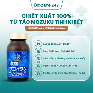 Viên Uống Kanehide Bio Fucoidan Okinawa Hộ Trợ Ức Chế Tăng Trưởng Tế Bào Ung Thư - Hộp 180 Viên