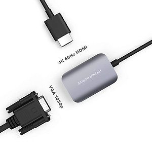 CỔNG CHUYỂN HYPERDRIVE HDMI/VGA 4K60HZ 2 IN 1 HD-C2HV GRAY - HÀNG CHÍNH HÃNG