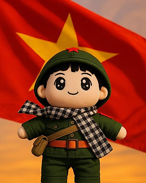 Gấu Bông Yêu Nước Chú Bộ Đội 25 cm - ZooZoo 25250 - Màu Xanh Lá