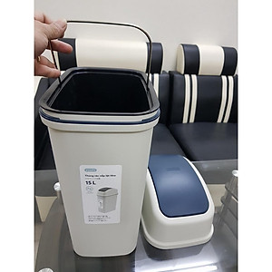 Thùng rác nắp lật Hiro 15L (Kèm ruột) - Chính hãng INOCHI