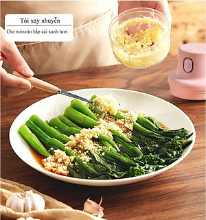 Máy Xay Tỏi , Máy Xay Thức Ăn Đa Năng Tiện Dụng - Pin Sạc Tích Điện - Dung Tích 250ml - Energy Green Lighting