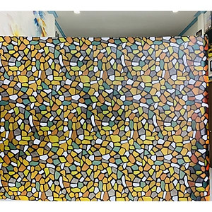 Decal dán kính mờ sỏi đá sắc màu - Decal dán kính phòng khách - phòng ngủ - khách sạn - nhà hàng  - decal dan kinh Binbin DK53
