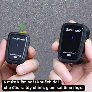 Micro thu âm Saramonic Blink500 ProX Q20 - Micro ghi âm pin 10h và truyền dẫn công nghệ tần số không dây 2.4GHz - Hàng nhập khẩu