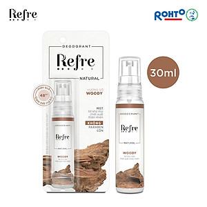 Xịt khử mùi chiết xuất thiên nhiên Refre Natural Woody Hương Gỗ 30ml