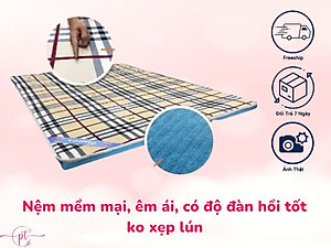 Nệm Cao Su Trải Sàn 3 Lớp Eron Êm Ái Và Thoáng Mát Dày 5cm Đủ Size Giao Màu Ngẫu Nhiên - Tặng Kèm Drap Nệm