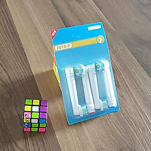 Cho máy Oral B Braun, bộ 4 Đầu Bàn Chải đánh răng điện thay thế MIHOCO EB18-P New   ,  phá tan mảng bám, cho răng trắng sáng