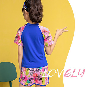 Đồ Bơi Bé Gái Hai Mảnh BB030 MayHomes Áo Ngắn Tay Quần Short Màu Sắc Dễ Thương