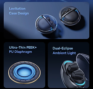 Tai nghe bluetooth V5.3 TWS Baseus Bowie E5x ( 6H, RGB Light, Hi-Fi audio, 4-Mic Noise Reduction) Hàng Chính Hãng