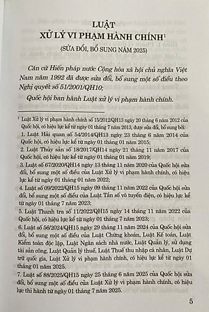 Luật Xử Lý Vi Phạm Hành Chính ( Sửa Đổi, Bổ Sung Năm 2025 )