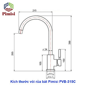Vòi Nước Rửa Chén Nóng Lạnh Pimisi PVB-315C Inox 304 Mạ Sáng Bóng Dùng Cho Chậu Rửa Bát 1-2-3 Hố Trong Nhà Bếp, Kiểu Cổ Ngỗng, Chỉnh Nhiệt Gật Gù Gắn Bồn Rửa Âm - Dương Bàn Đá, Quay 360 Độ Tăng Áp Nhẹ, Kèm 2 Sợi Dây Cấp Nước Vòi Rửa Bát | Hàng Chính Hãng