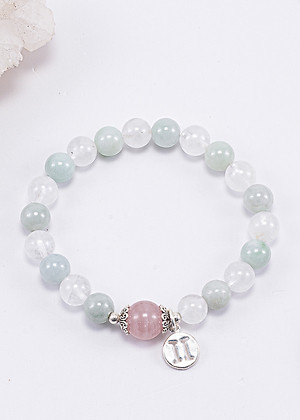 Vòng Tay Phong Thủy Nữ Đá Cẩm Thạch Phỉ Thúy Mix Ưu Linh Trắng (8mm) Nhiều Mệnh Ngọc Quý Gemstones