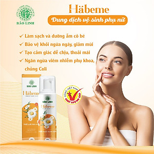 Dung Dịch Vệ Sinh Phụ Nữ Bảo Linh Habeme 100ml - Chiết Xuất Từ Thiên Nhiên, Dạng Tạo Bọt, Dưỡng Ẩm, Giúp Khử Mùi, Nấm Ngứa