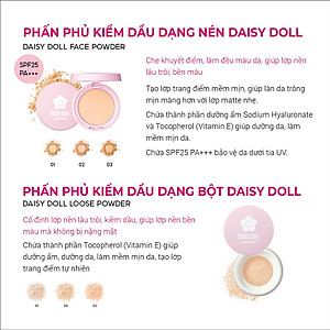 Phấn Phủ Kiềm Dầu Daisy Doll 01 (Màu Light Ocher) Nhật Bản Dạng Nén Chống Thấm Nước Kiểm Soát Dầu 10g SPF 25 PA+++