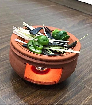 Bếp xông đốt bồ kết chanh sả tươi khử khuẩn không khí (Mầu đất ngẫu nhiên) - BR16cm